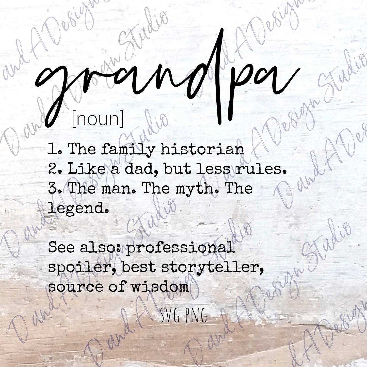 Grandpa Definition SVG Digital File