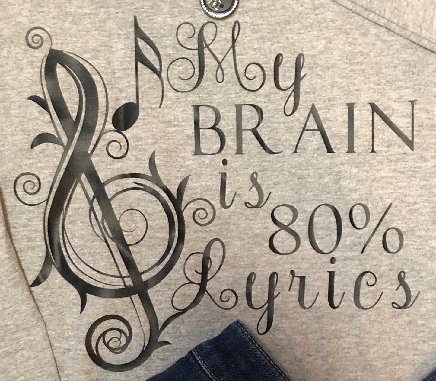 My Brain is 80% Lyrics Audiophile Tee