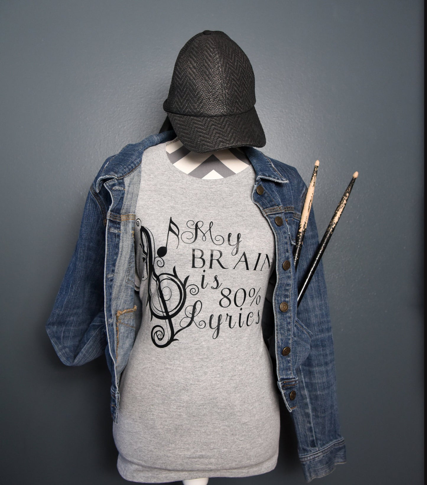 My Brain is 80% Lyrics Audiophile Tee