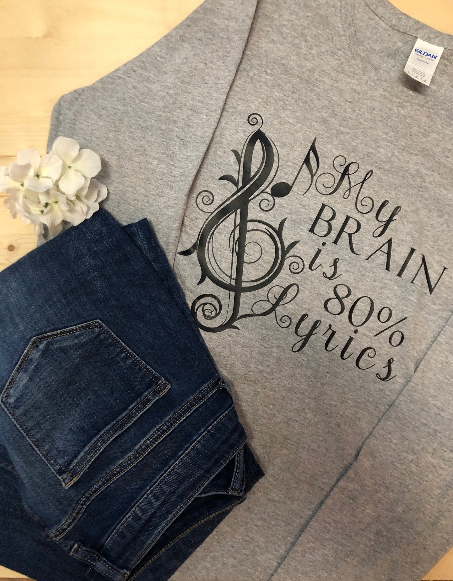 My Brain is 80% Lyrics Audiophile Tee