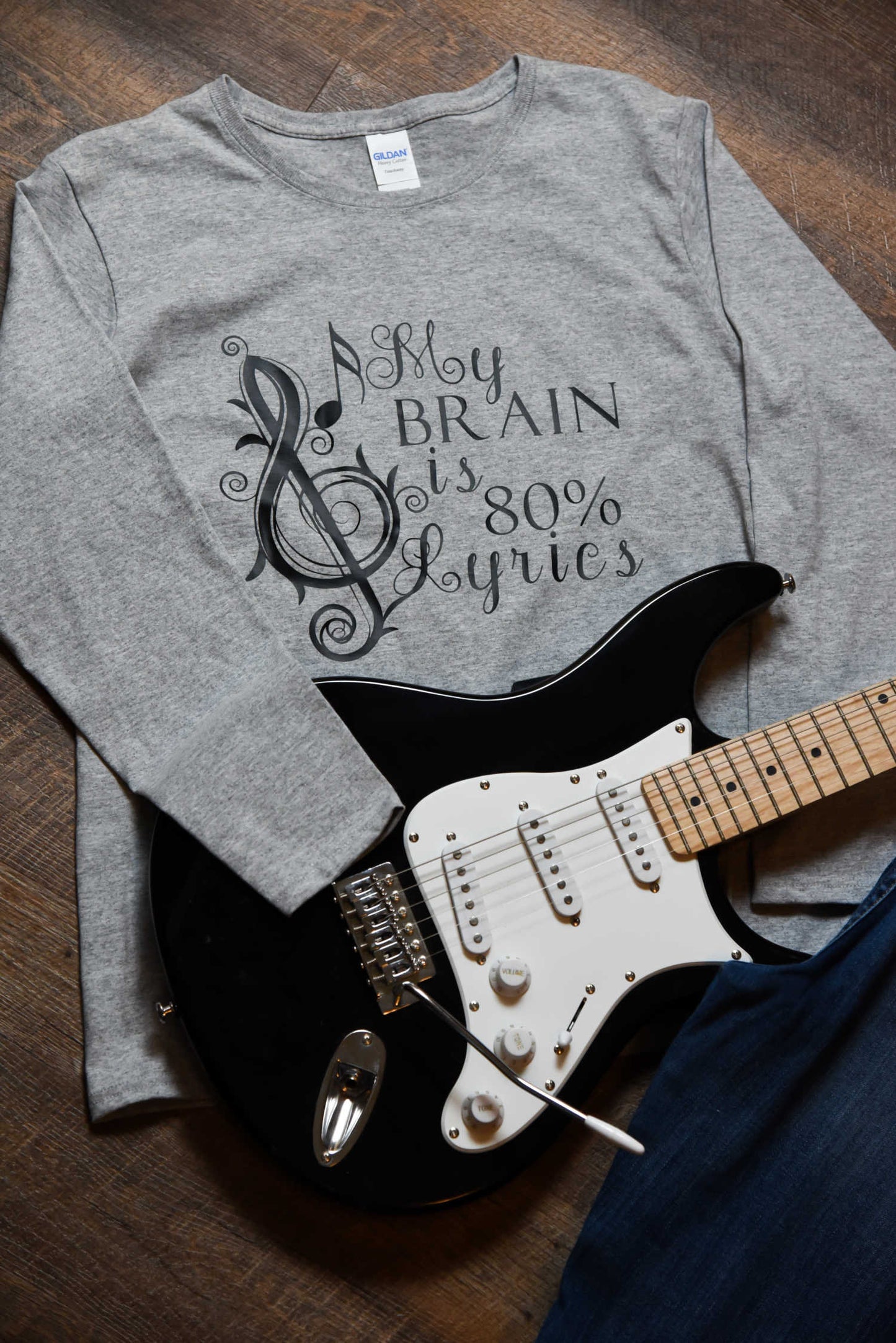 My Brain is 80% Lyrics Audiophile Tee