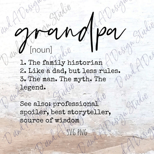 Grandpa Definition SVG Digital File