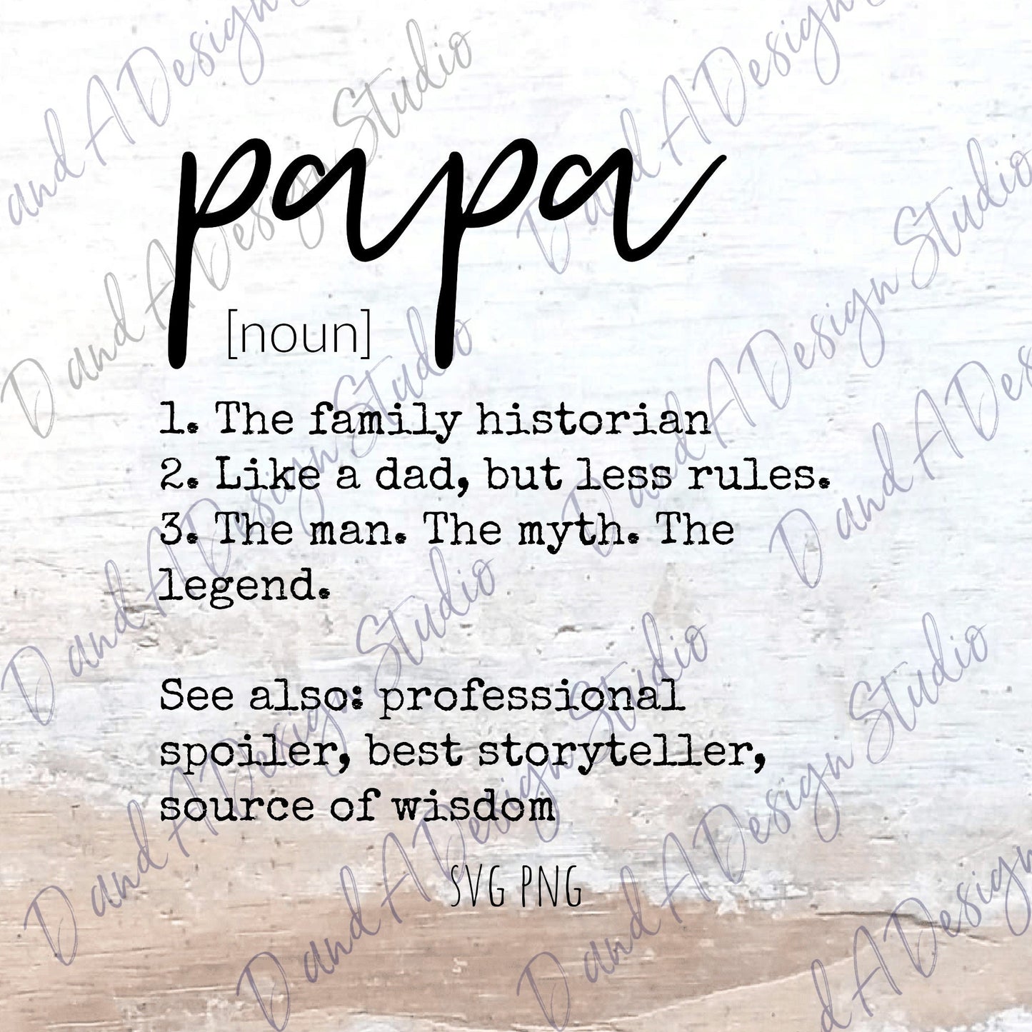 Papa Definition SVG Digital File