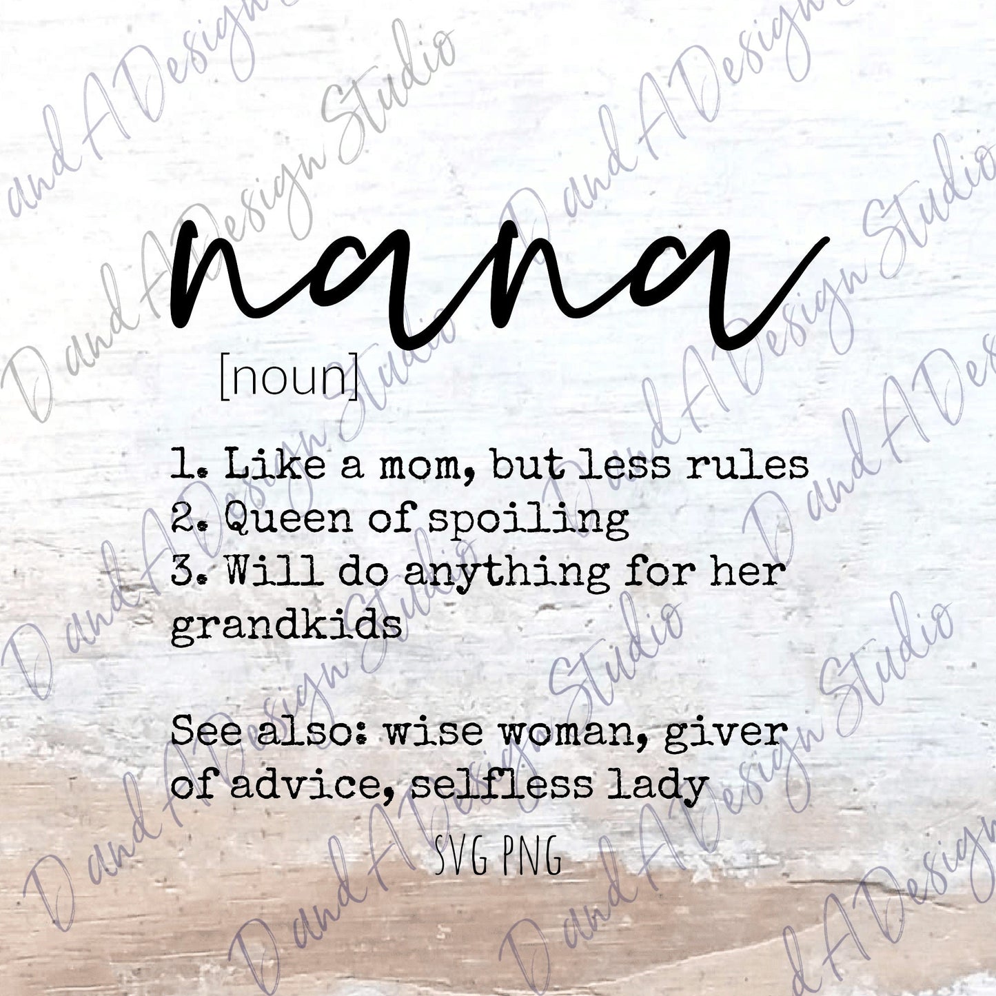 Nana Definition SVG Digital File