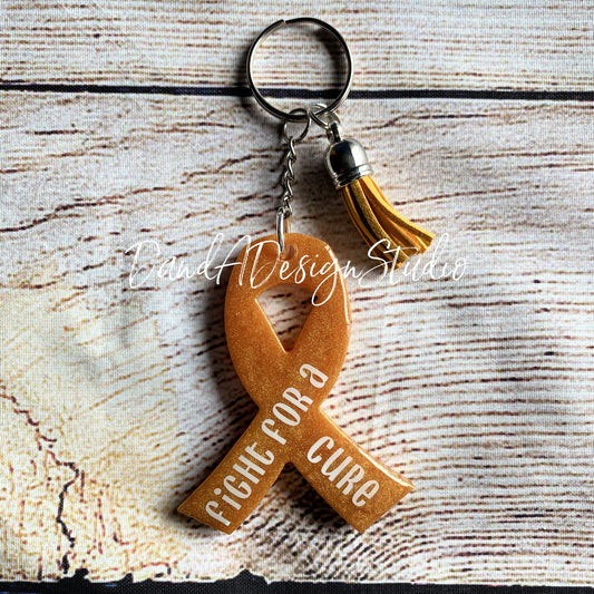 Childhood Cancer Awareness Gold Ribbon Keychain