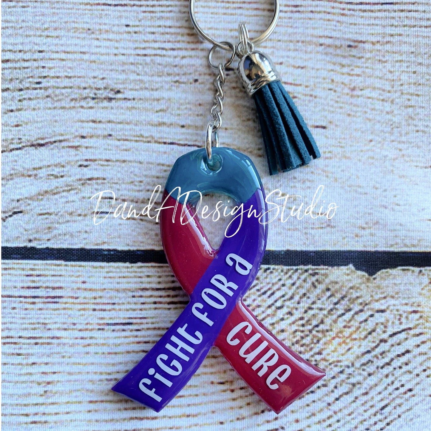 Thyroid Cancer Ribbon Keychain