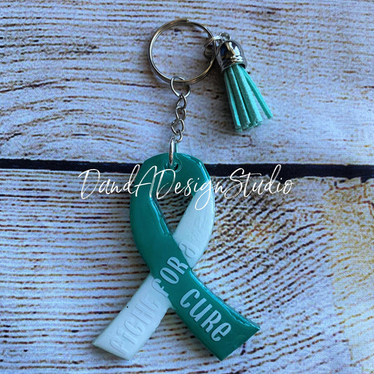 Cervical Cancer Ribbon Keychain