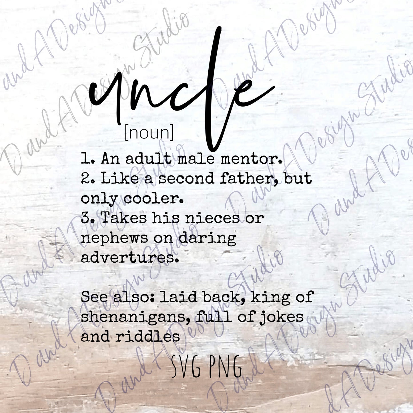 Uncle Definition SVG Digital File