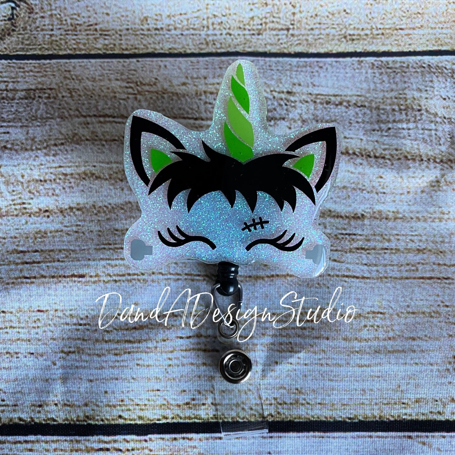 Halloween Unicorn Resin Badge Reel