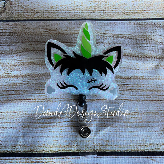 Halloween Unicorn Resin Badge Reel