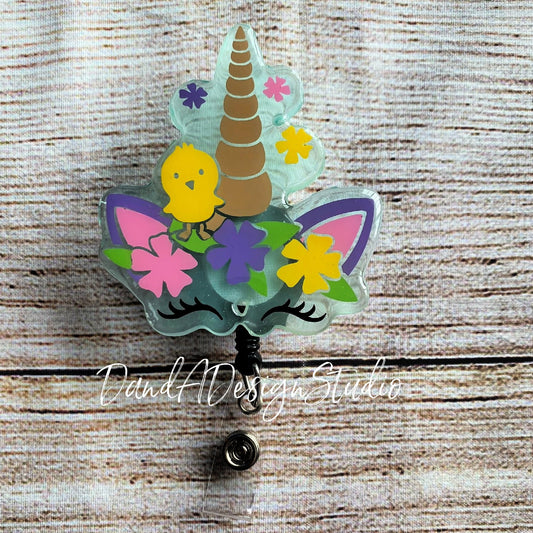 Easter Unicorn Resin Badge Reel